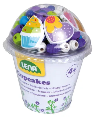 Zdjęcie produktu dla Drewniane koraliki Jono Toys Lena Cupcake do tworzenia biżuterii