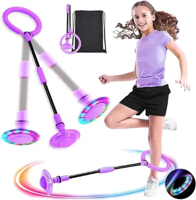 Produktbild von Swing Wheel mit Lichtrad(Lila)Blinkender Springring,Fußkreisel,Faltbarer Springender Ball,Knöchelsprungball,Blinkender Sprungball