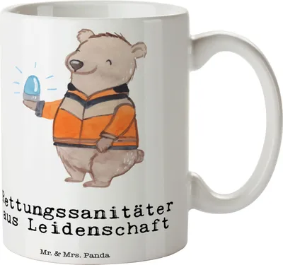 Produktbild von Mr. & Mrs. Panda Tasse Rettungssanitäter Leidenschaft - Weiß - Geschenk, Pott, Kaffeebecher, Kaffeepott, schöne, Keramiktasse, Bedruckte