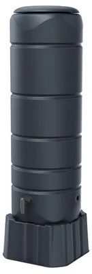 Image de Baril d'eau de pluie anthracite standard rond 110 L avec socle et robinet
