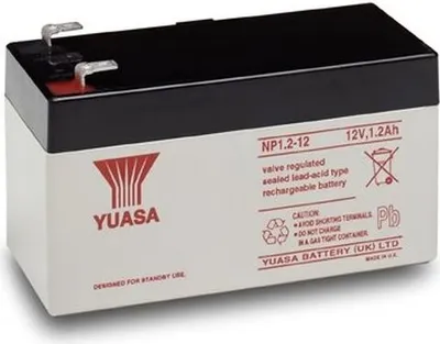 Obrázek produktu pro YUASA NP 1,2-12 Bezúdržbový VRLA akumulátor 12V, kapacita 1.2Ah