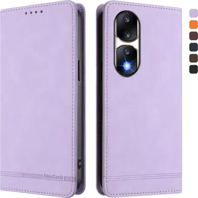 Obrázek produktu pro Pouzdro pro Honor 90 Pro, retroPolyuretankožené flip pouzdro s stojánkem a přihrádkami na karty Fialový