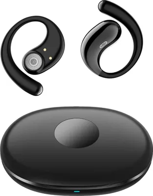 Produktbild von INF Open-Ear Bluetooth 6.0 Stereo Headset mit 4000mAh Ladecase für Alltag und Reisen Schwarz