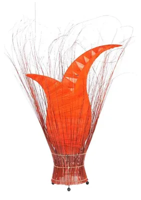 Image de Lampe décorative Lampe d'ambiance Lampe asiatique Lampadaire Lampe de table Bali Asia TULPE grande 100 cm, orange