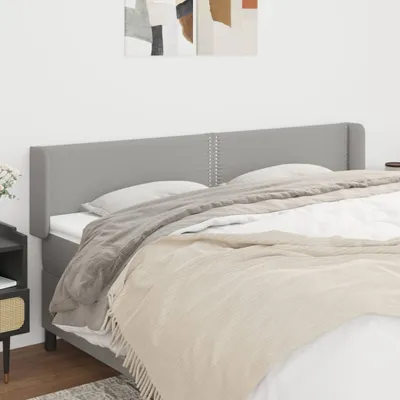 Produktbild von Design Möbel Kopfteil mit Ohren Hellgrau 183x16x78/88 cm Stoff - 2024 Neu