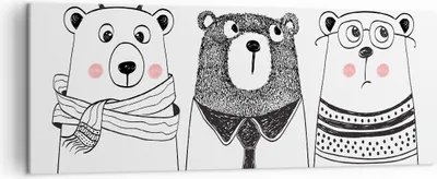 Produktbild von Bild auf Leinwand - Leinwandbild - Spaß süß Teddybär - 140x50cm - Wand Bild - Wanddeko - Wandbilder - Leinwanddruck - Bilder - Kunstdruck - Wanddekoration - Leinwand bilder - Wandkunst - AB140x50-2925