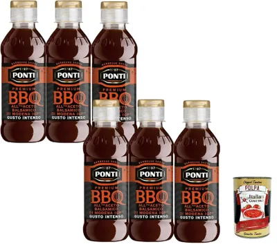Produktbild von Ponti Italian Gourmet Salsa Barbecue BBQ Aceto Balsamico Modena IGP 6 x 250g süß