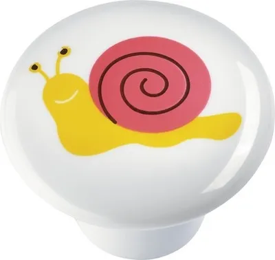Produktbild von Möbelknopf Kunststoff weiß Ø 32 mm Schnecke, 1 Stück