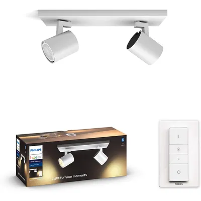 Produktbild von Philips Hue 2er-Spot White Ambiance Runner, GU10 weiß warmweiß-kaltweiß inkl. Dimmschalter