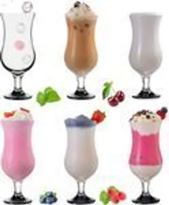 Produktbild von PLATINUX Cocktailgläser 400ml (max. 470ml) aus Glas mit Schwarzem Ombré Effekt Set 6-Teilig Partygläser Hurricanegläser