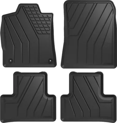 Produktbild von J&J AUTOMOTIVE | EKO Gummimatten Gummifußmatten Für Peugeot 308 ab 2021, Schwarz, Anti-Rutsch, Ohne Geruch, mit Tunnel, Allwetter, Rand 3cm, Set 4-Teilig, mit Befestigungen
