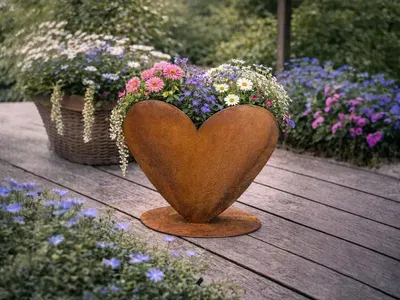 Produktbild von Herz zum bepflanzen Edelrost rostige Gartendekoration Eisen 40x40cm