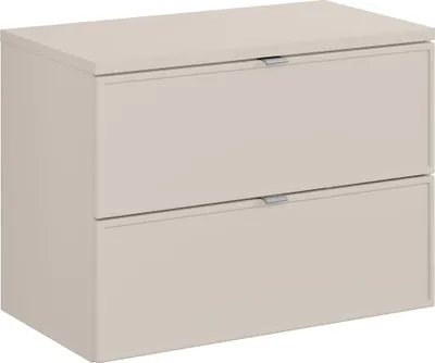 Produktbild von Badezimmer-Waschtischunterschrank 80 cm in Kaschmir mit 2 Schubladen - BIBIONE-56
