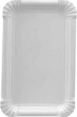 Produktbild von 1000 tradingbay24 Teller, Pappe [ff] eckig 11 cm x 17,5 cm weiss tbU95642 Einewgteller Pappteller