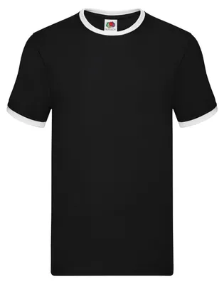 Produktbild von Fruit of the Loom - "Ringer" T-Shirt für Herren FK3029 (M) (Schwarz/Weiß)