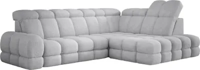 Produktbild von DomoHome Ecksofa Tollo Hellgrau Bubble-Stoff Rechte Seite 302x217x105 cm, L-Form Sofa mit Schlaffunktion, Bettkasten 120x85x17 cm, Elektrisch Verstellbar
