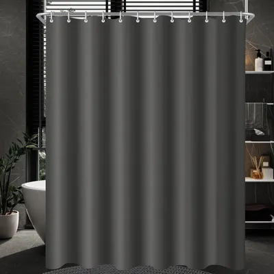 Immagine prodotto di Tenda da doccia, 150x180 cm, grigio scuro, idrorepellente, antimuffa, lavabile, orlo con peso, 12 occhielli