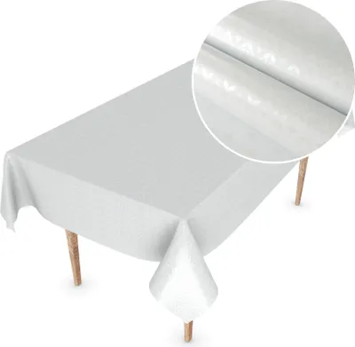 Produktbild von Tischdecke Wachstuch MIMOSA Einfarbig Weiß Robust Wasserabweisend Breite 140 cm Länge 200 cm