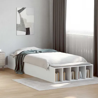 Immagine prodotto di Letto matrimoniale esclusivo con contenitore, bianco, 80 x 200 cm, realizzato in legno composito