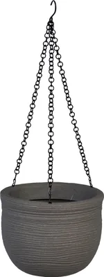 Produktbild von Vasar Blumenampel Ghisa, Hängeampel frostbeständig, Ø 25 cm, Höhe 19 cm, Kunststoff, dunkelgrau