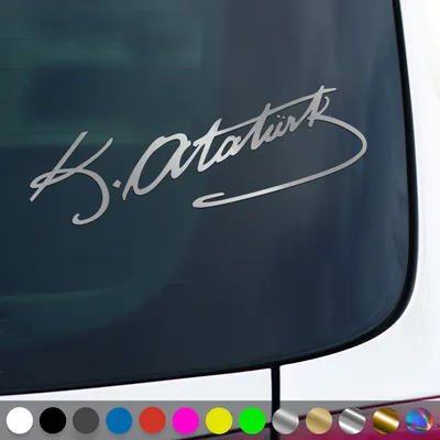 Produktbild von PantherPixel Atatürk Aufkleber Mustafa Kemal Türkei Imza Sticker Auto Geschenkidee Farbe Silber