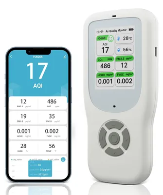 10-in-1 Luftqualitätsmonitor mit CO2, PM2.5, HCHO, App