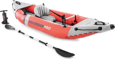 Produktbild von Intex|Heinrich Bauer Intex Boot ''ExcursionPro Kayak K1'' Set mit Alu-Paddel + Pumpe #68605, bis 100Kg, 305x91x46cm