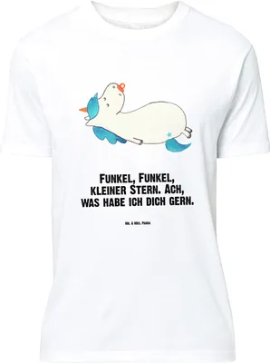 Produktbild von Mr. & Mrs. Panda Größe L T-Shirt Einhorn Schnuller - Weiß - Geschenk, Einhörner, mit Spruch, Tshirt, Shirt, Unicorn, Mama, Mutter, Geburtstag, Baby