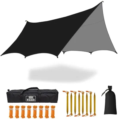 Produktbild von Zeltplane Hexagon 5.1x55.1m Wasserdicht für 8-10 Personen Schwarz