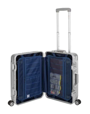 Produktbild von 2er Reisekoffer Set, Handgepäck, Koffer L, Hartschalen Polycarbonat Alu Trolley Travelhouse London 2er Kofferset S, L, Silber