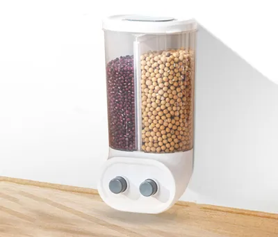 Produktbild von Müslispender, Müslispender, doppelter Vorratsdose, Aufbewahrungsbox mit Deckel, Küche Aufbewahrung & Organisation, Vorratsbehälter, Frischhaltedosen