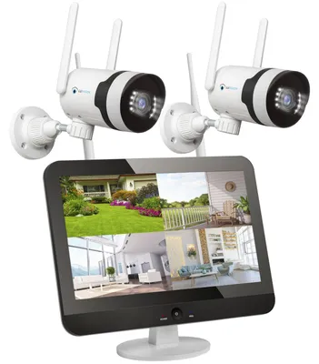 Produktbild von LUVISION Dual WLAN PTZ Überwachungssystem mit Monitor 5MP, Mikrofon, Sirene, Nachtsicht, KI Bewegungsverfolgung