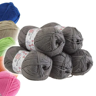 5x100g Strickgarn Kartopu BABY ONE mausgrau
