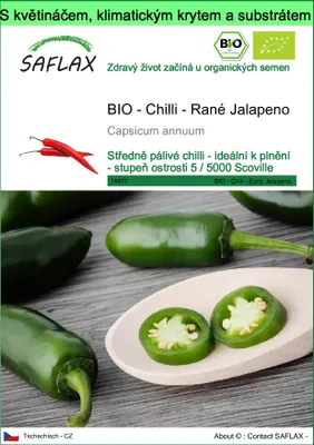 Obrázek produktu pro SAFLAX Garden to go - BIO - Chilli - Rané Jalapeno - Capsicum annuum - 20 Semena - S květináčem, klimatickou poklicí a pěstebním substrátem