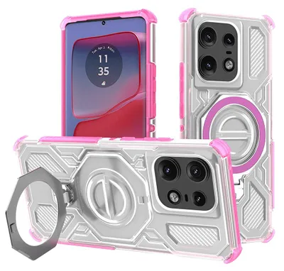 Obrázok produktu pre Techsuit – Carbon Shield PRO odolný obal na Motorola Edge 50 Pro – ružový transparentný