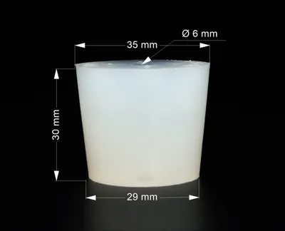 Produktbild von Konische Silikon Stopfen mit Loch 35/29mm - Silikonstopfen