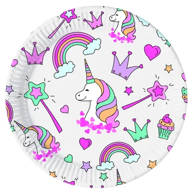 Produktbild von Magic Party Regenbogen 8 Pappteller 23cm