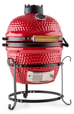 Obrázek produktu pro Klarstein Princesice, kamado gril, keramický, udírna, víko, stojan, červený