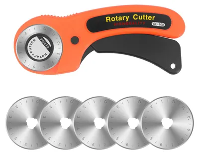 Rollschneider 45 mm mit 5 Klingen, ergonomisch, für Stoff & Leder