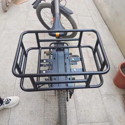 Produktbild von Hinterer Fahrradkorb aus Eisen, große Kapazität, rostfrei, robuster Fahrrad-Gepäckträger für Elektro