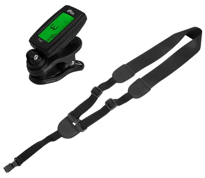 Produktbild von TIGER STP80-BK Ukulelengurt und T-47 Chromatisches Stimmgerät zum Anklippen