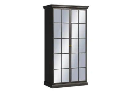 Produktbild von AX LIVING Kleiderschrank mit Spiegel Levantos – 102,5 cm Schwarz Graphit