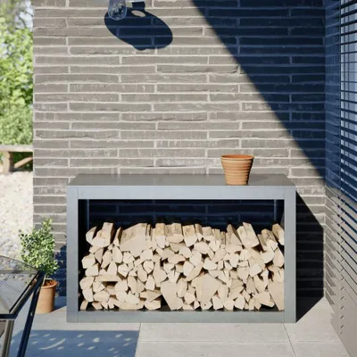 Produktbild von "2026 Promotion" Brennholzregal 100x40x60 cm Verzinkter Stahl - Kaminholzregale CC30856
