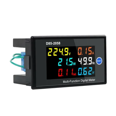 Obrázek produktu pro Multifunkční jednofázový digitální měřič - LCD displej pro měření napětí, proudu, výkonu, frekvence, energie a účiníku, měřič střídavého proudu
