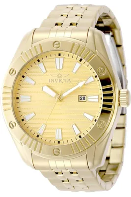 Productafbeelding van Invicta Angel 50387 - Dameshorloge - Quartz uurwerk - Roestvrij staal met een gouden wijzerplaat - 47 mm