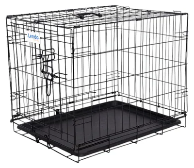 Image de Lendo Online Cage pour Chien Pliable 60x43x50 cm Acier Noir
