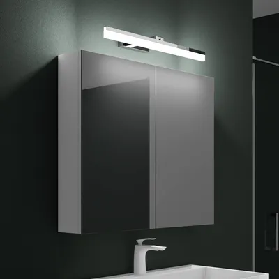Produktbild von Mai & Mai Spiegelschrank Bad mit Beleuchtung Badschrank mit Spiegellampe BxTxH 80x15x70cm Spiegelleuchte 180° Drehbar LED Badlampe 60cm