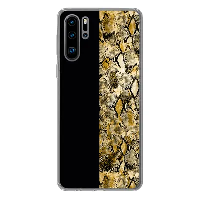 Produktbild von MuchoWow® Handyhülle Schutzhülle Hülle für Huawei P30 Pro Schlange - Gold - Luxus Silikon Softcase Handy Hülle - Schutzdeckel