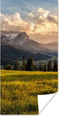 Produktbild von MuchoWow® Poster Alpen - Sonnenuntergang - Berg 20x40 cm - Plakat - Foto