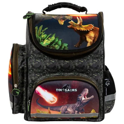 Produktbild von Schulranzen Ranzen Tornister mit Dinosaurier Dino Motiv für Jungen Mädchen. Geeignet ab der 1. Klasse der Grundschule ink. Regenschutz